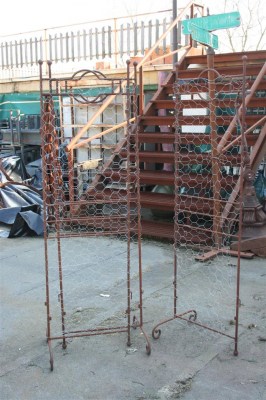 Struttura per separè in metallo con rete pollaio (3pz)